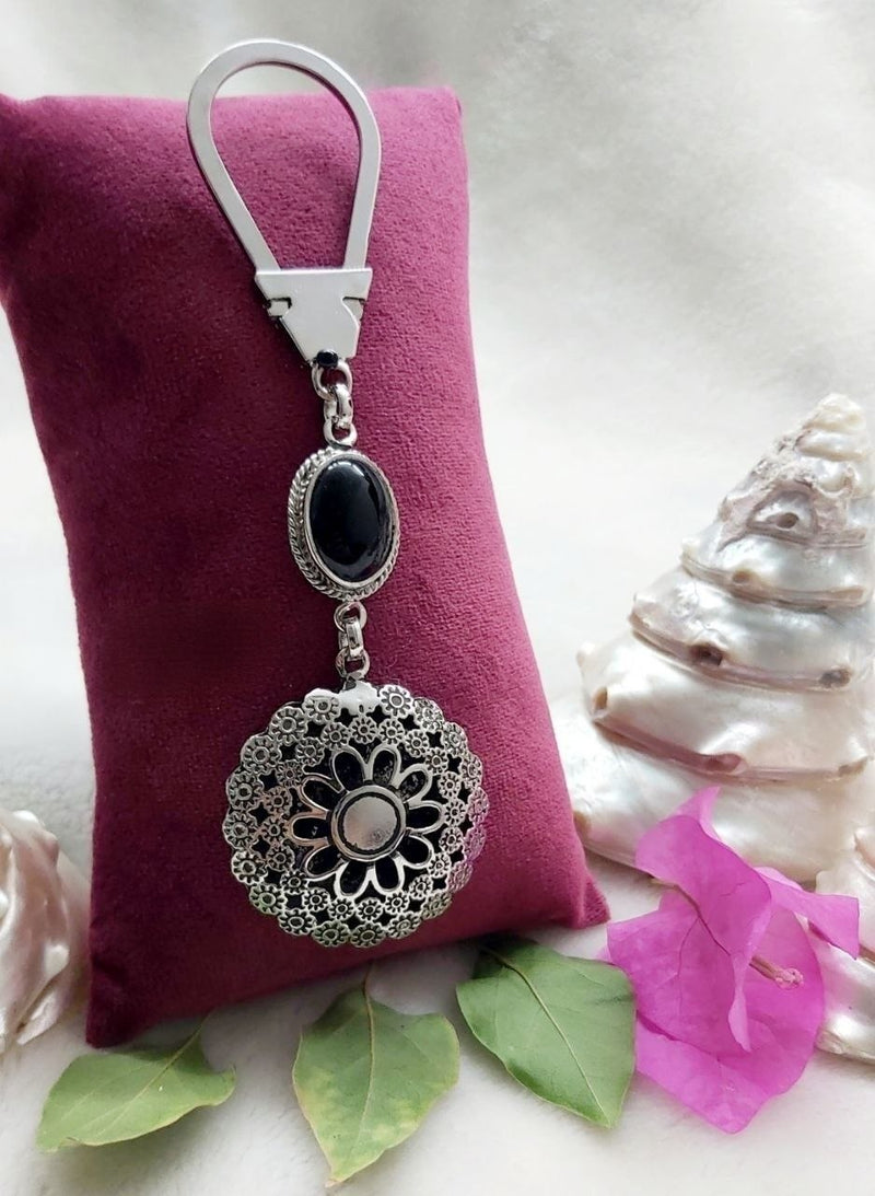 Silver-Plated Filigree Medallion Bag Charm