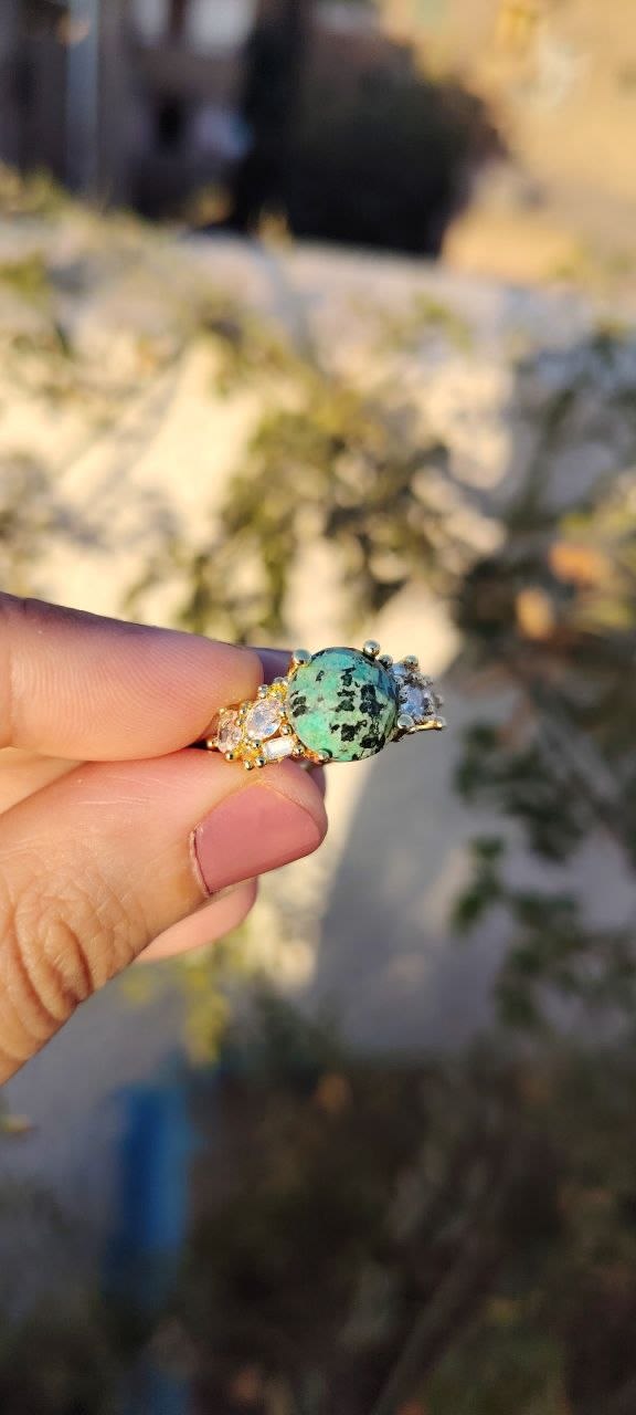 Pure Zoisite Stone free size ring