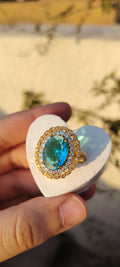 Blue gold plated free size ring