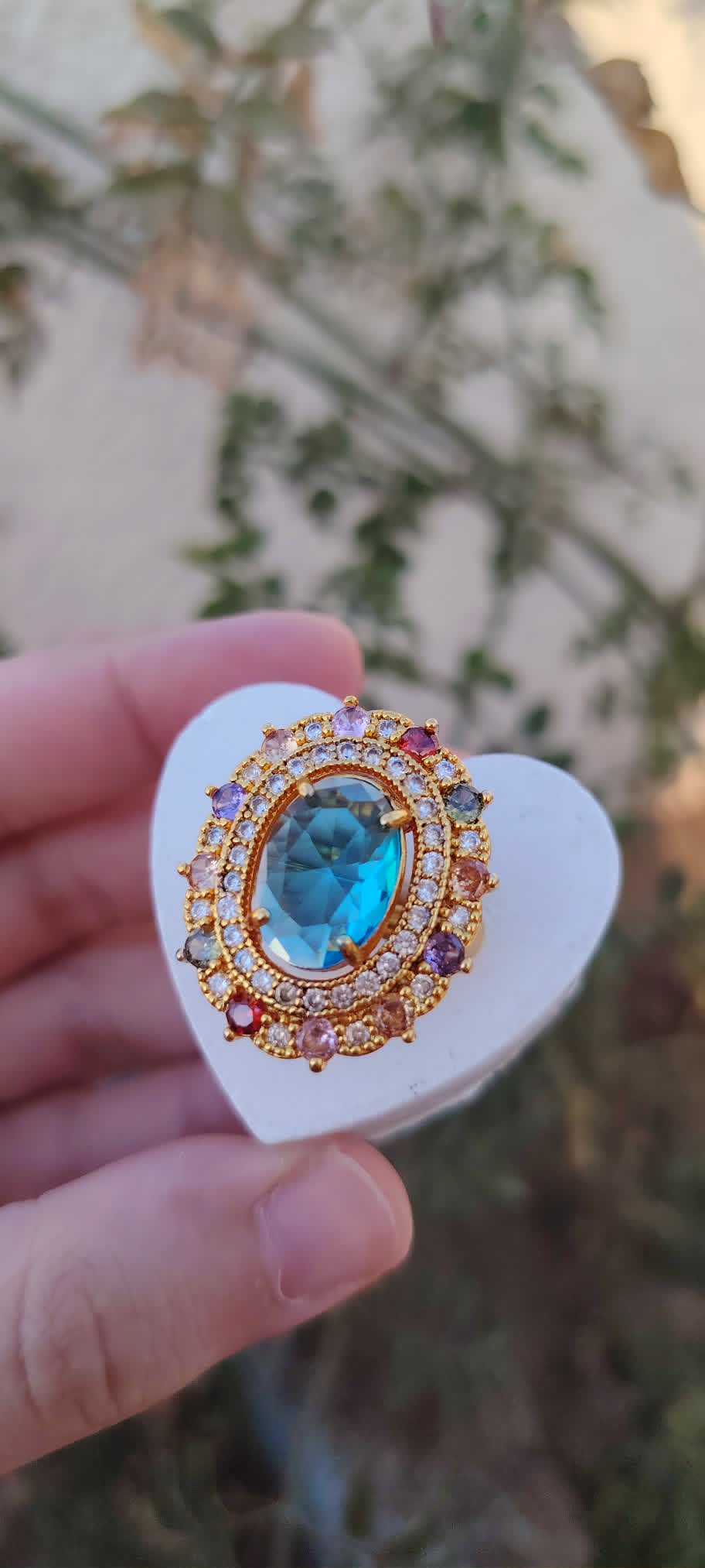 Gold plated free size ring with 3 colors