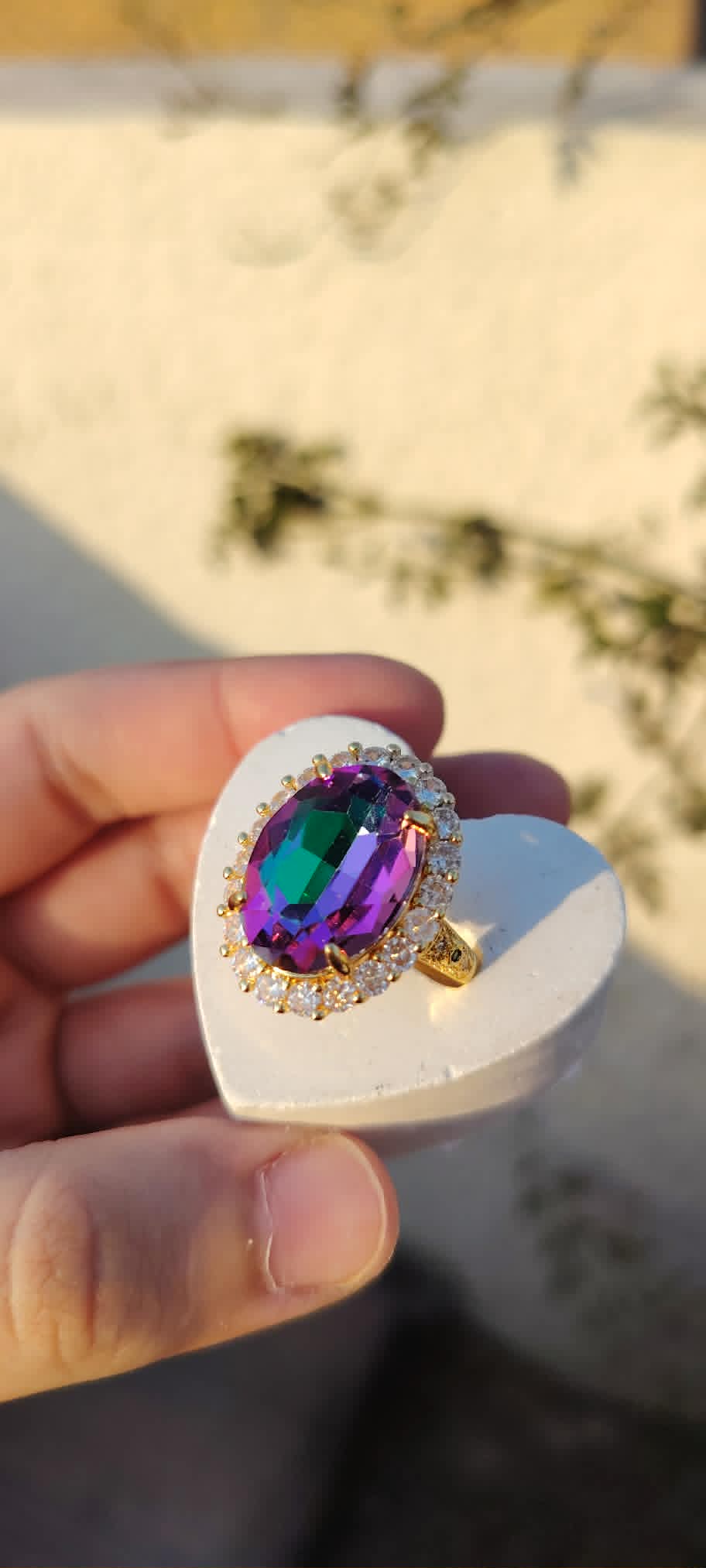 Colorful gold plated free size ring