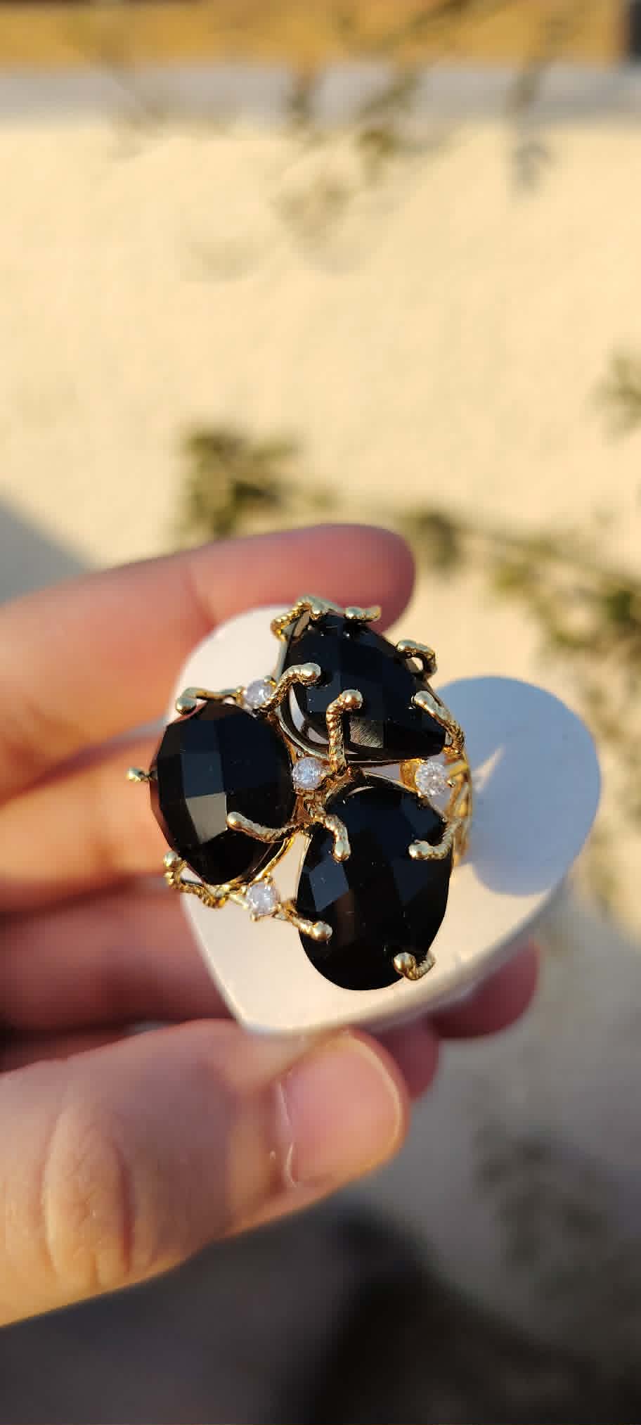 Pure Onyx Ring free size