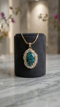 Natural Zoisite and pure stainless steel necklace (65cm)