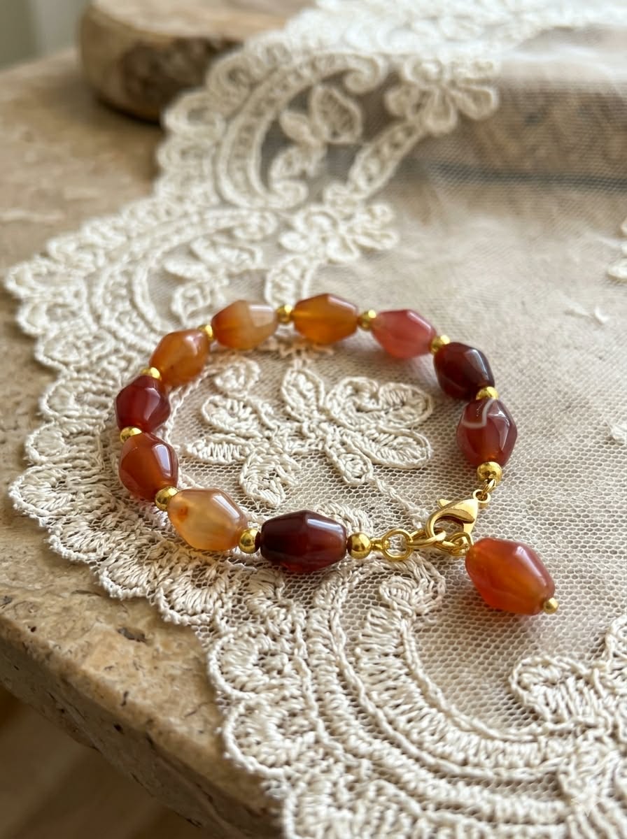 Natural agate bracelet in a havan color