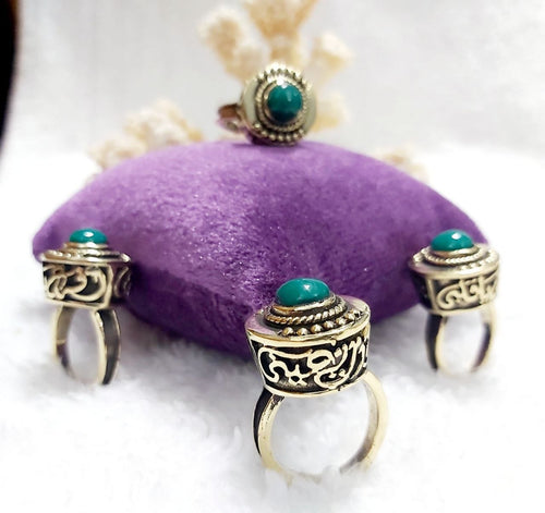 Arabic Calligraphy Copper Ring with Stone