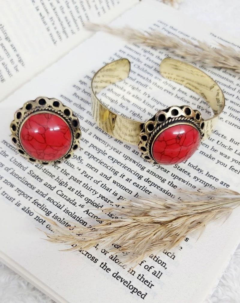 Pure Copper Rose Jewelry Set