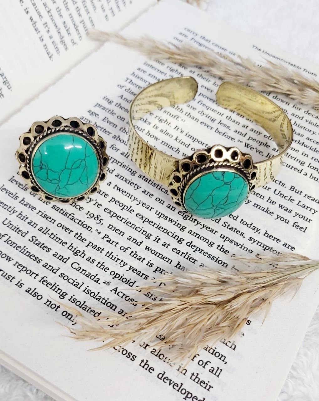 Pure Copper Rose Jewelry Set
