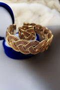 Mixed Red & Yellow Copper Braided Bracelet