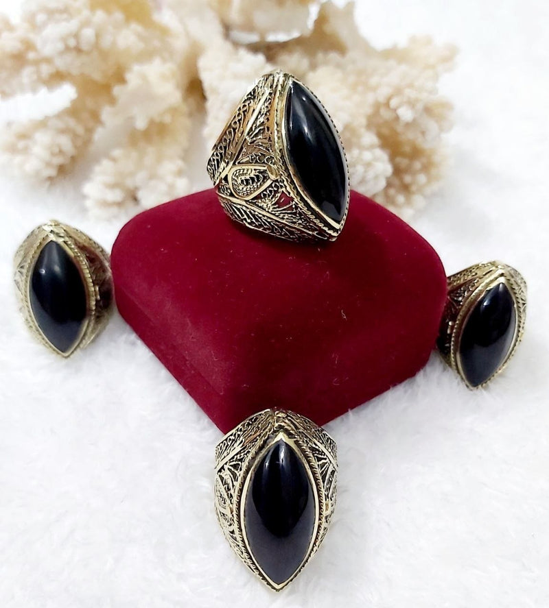 Filigree Copper Ring with Stone