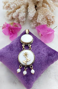 Floral Copper & Natural Pearl Pendant