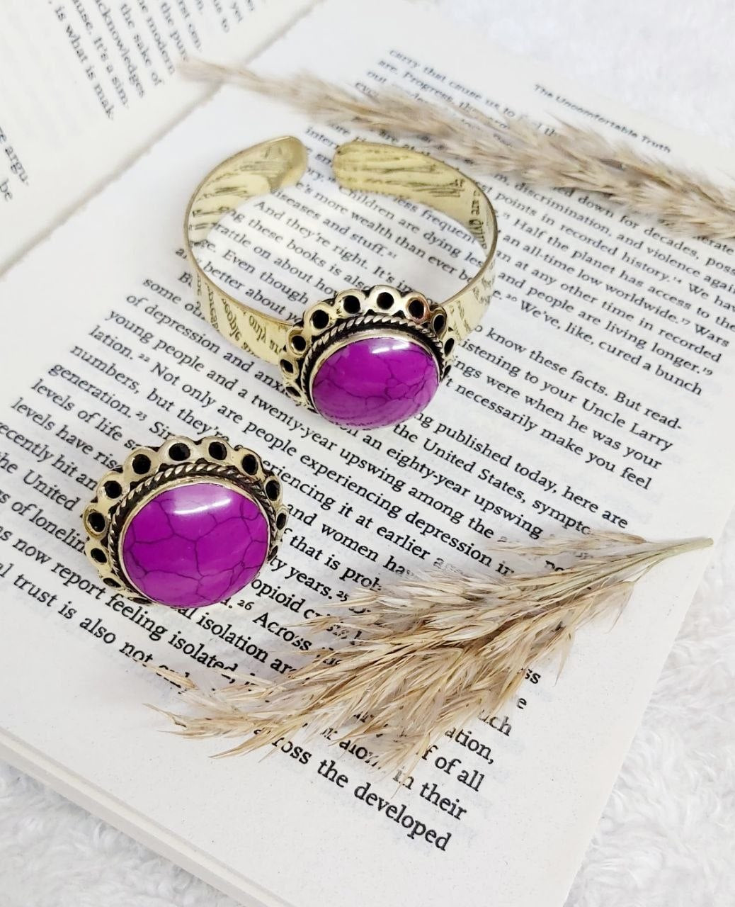 Pure Copper Rose Jewelry Set