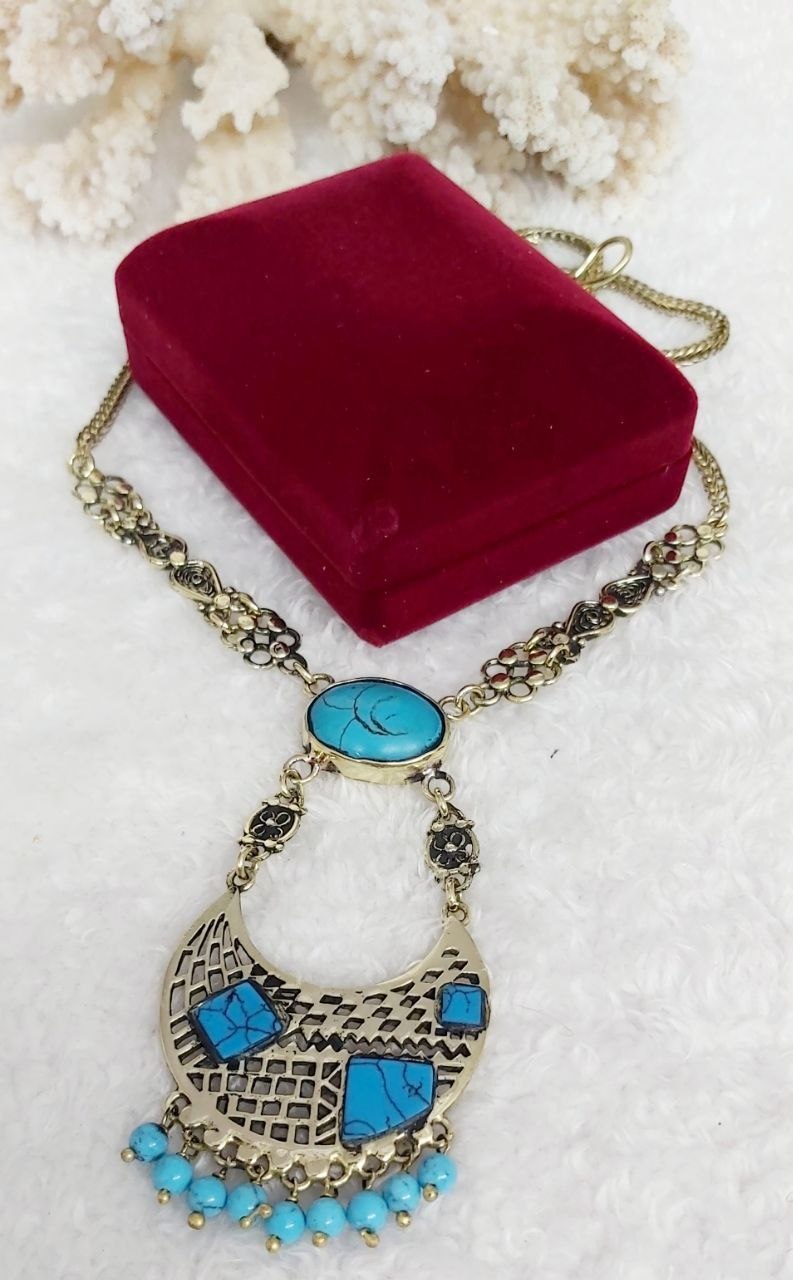 Bedouin Pure Copper Necklace with Stone