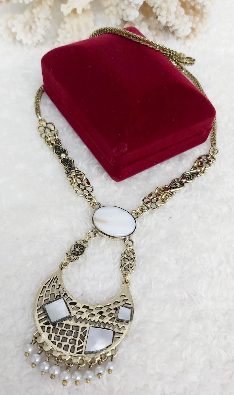 Bedouin Pure Copper Necklace with Stone