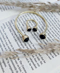 Open Copper Bangle Set with Stone Tips