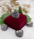 Engraved Silver-Plated Pure Copper Ring