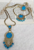 Chandelier Stone Pure Copper Full Jewelry Set