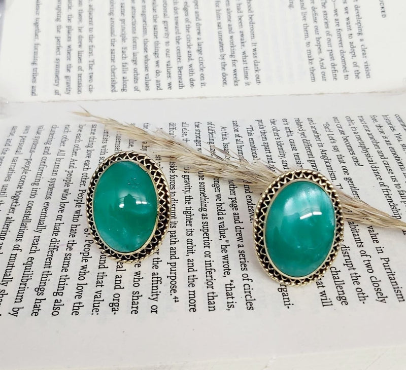 Oval Stone Copper Ring