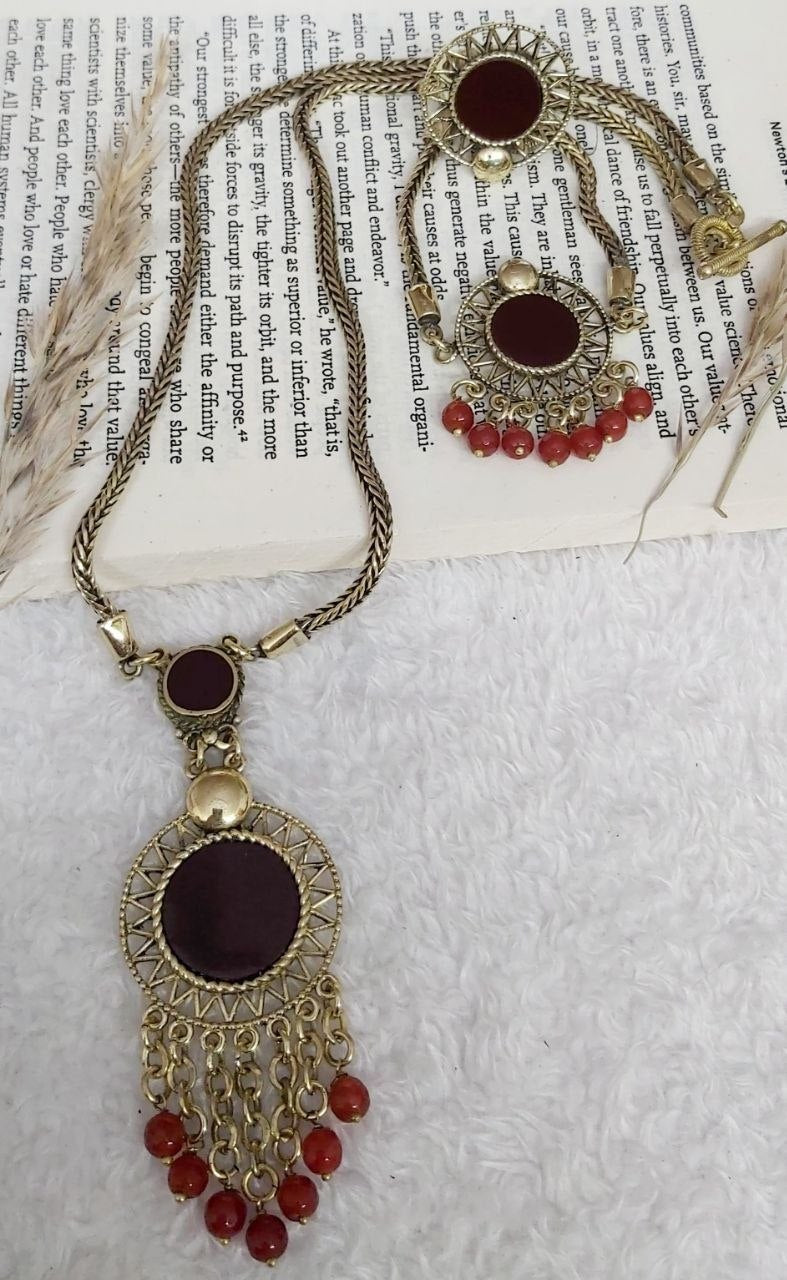 Chandelier Stone Pure Copper Full Jewelry Set