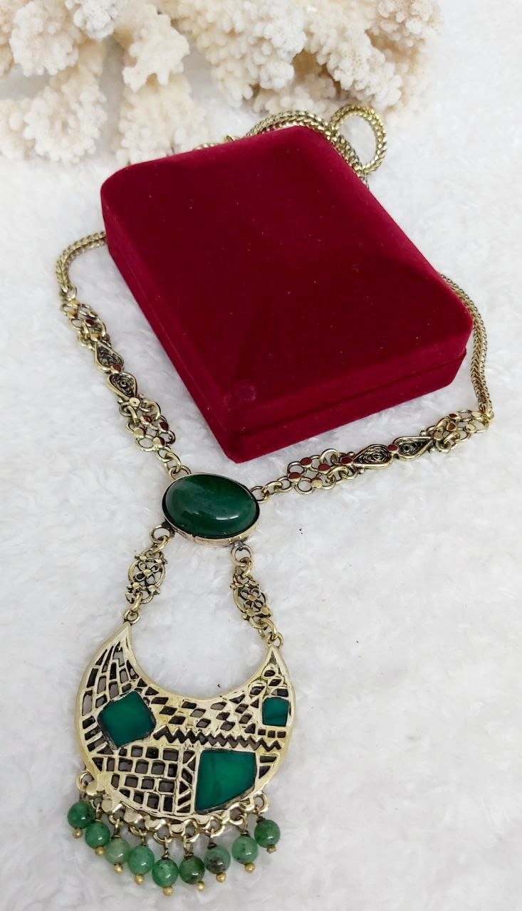 Bedouin Pure Copper Necklace with Stone