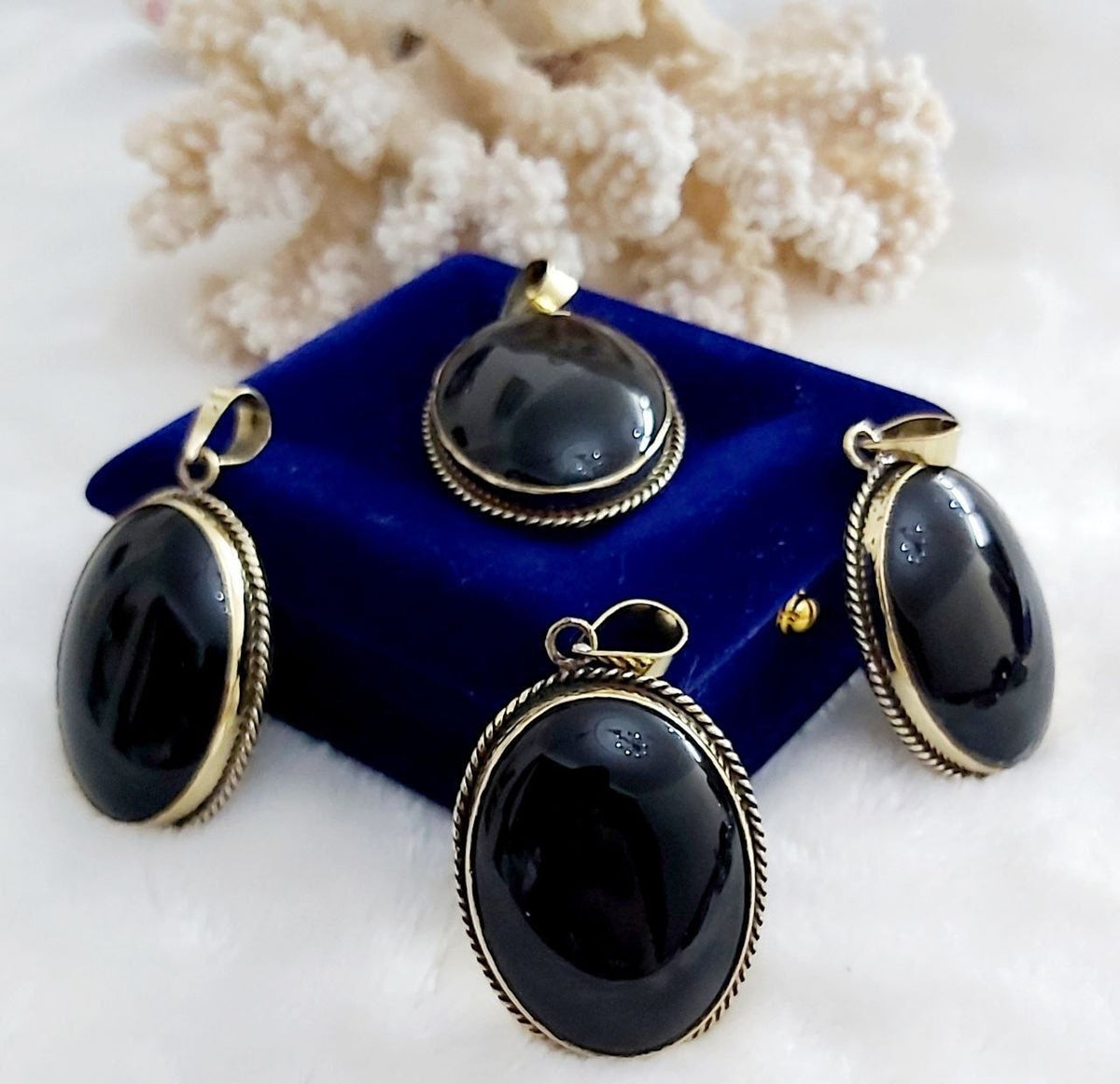 Oval Stone Pure Copper Pendant