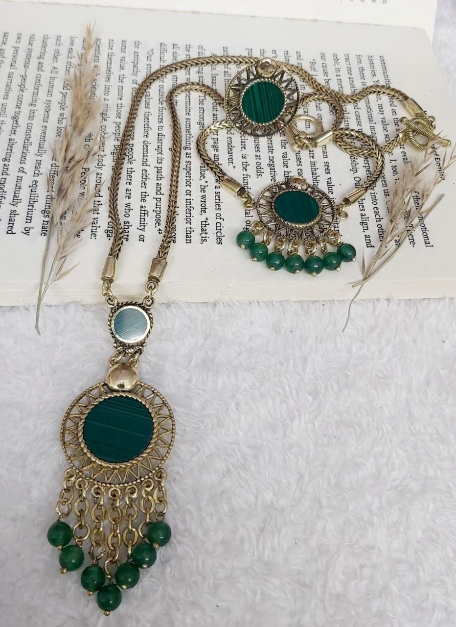 Chandelier Stone Pure Copper Full Jewelry Set