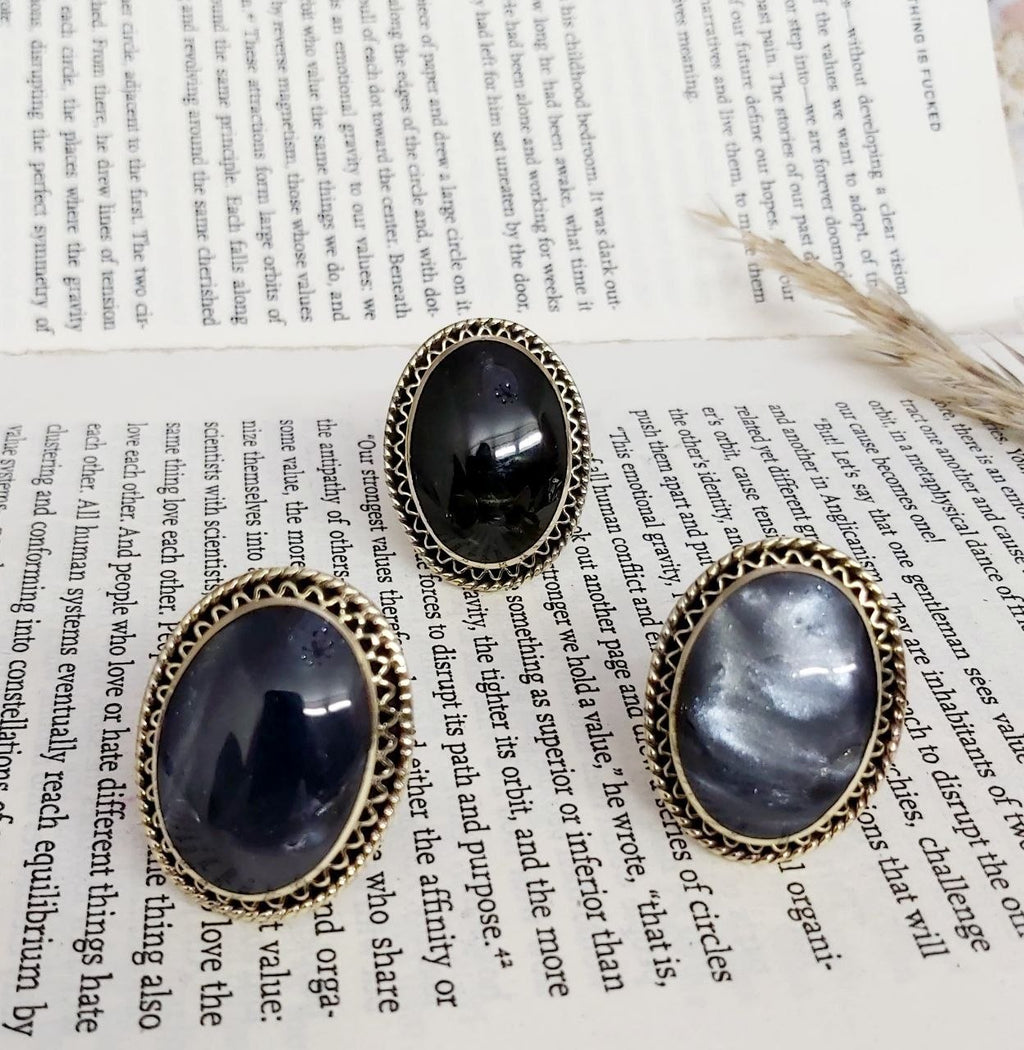 Oval Stone Copper Ring