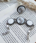 Natural Shell Silver-Plated Bracelet & Ring Set