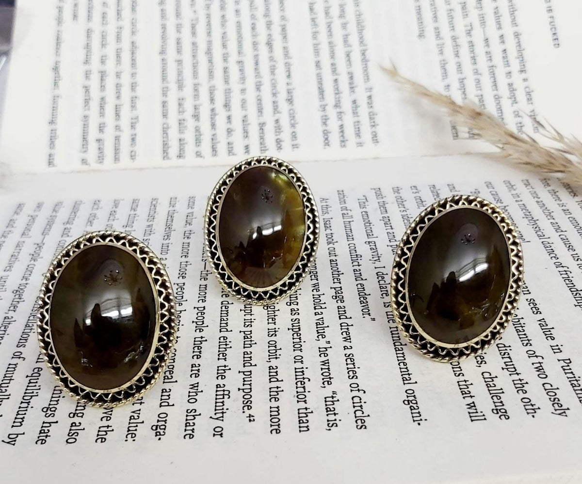 Oval Stone Copper Ring