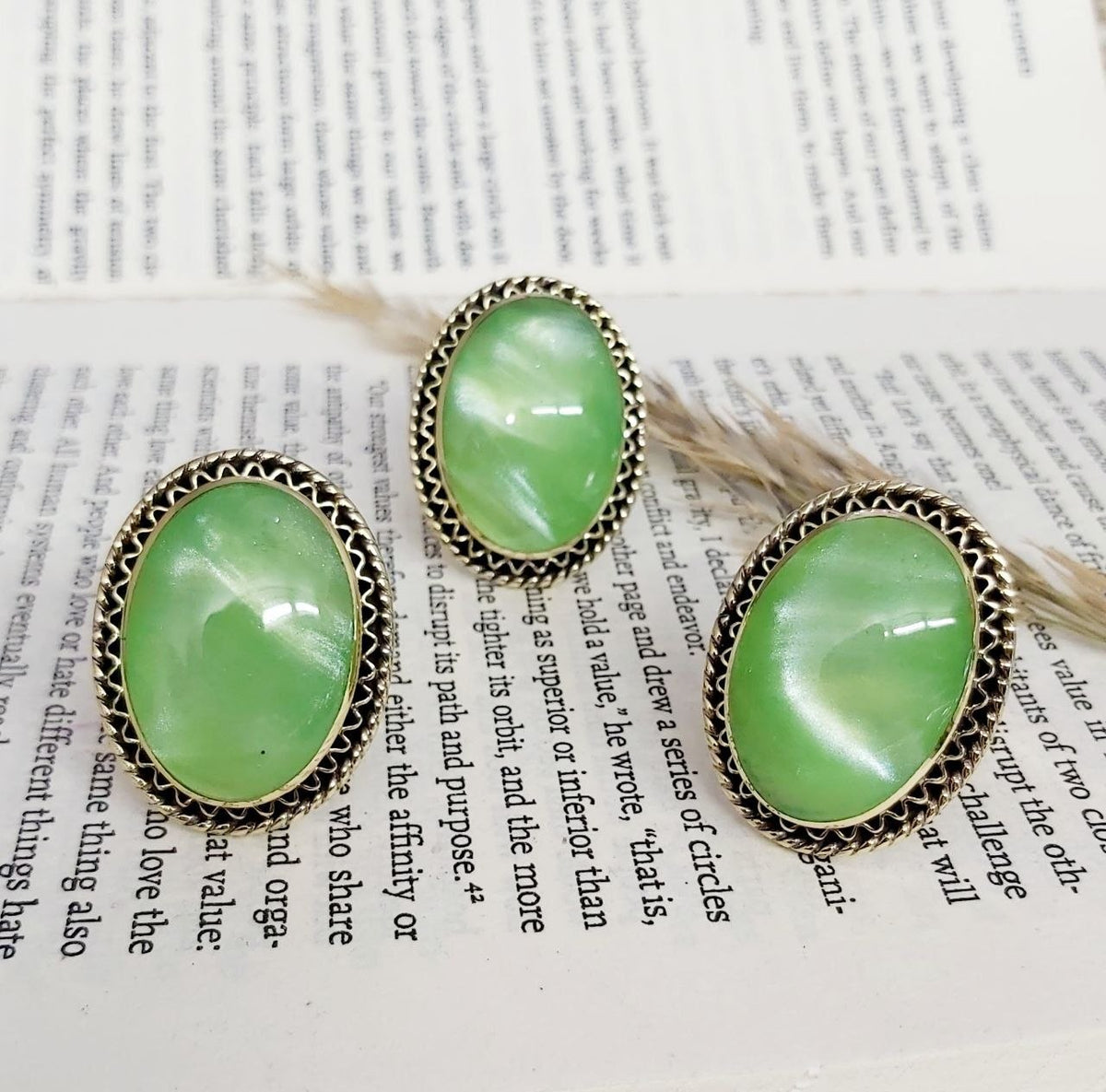 Oval Stone Copper Ring