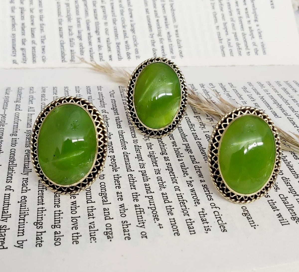 Oval Stone Copper Ring