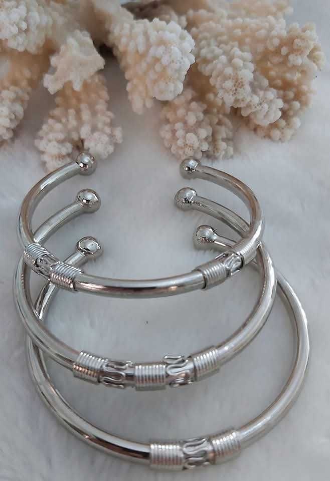 Silver-Plated Pure Copper Cuff Bracelet