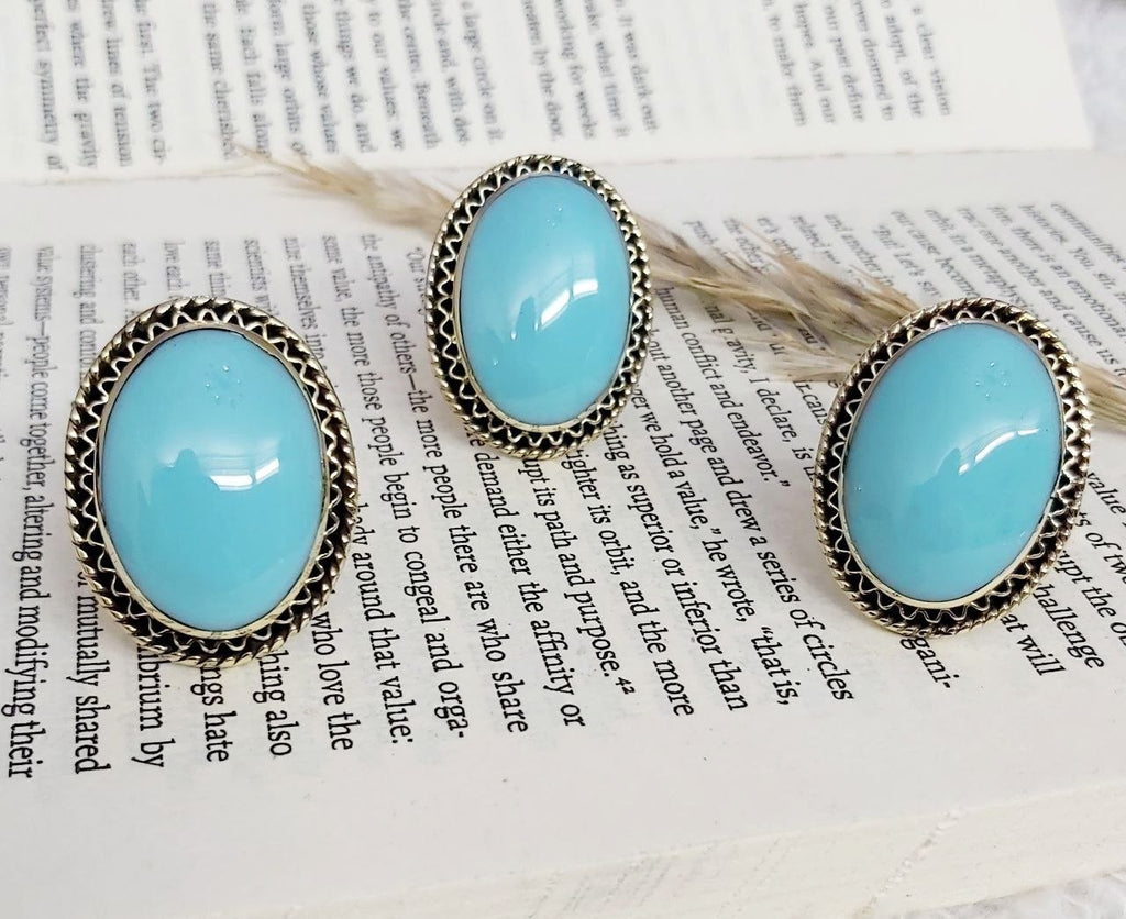 Oval Stone Copper Ring