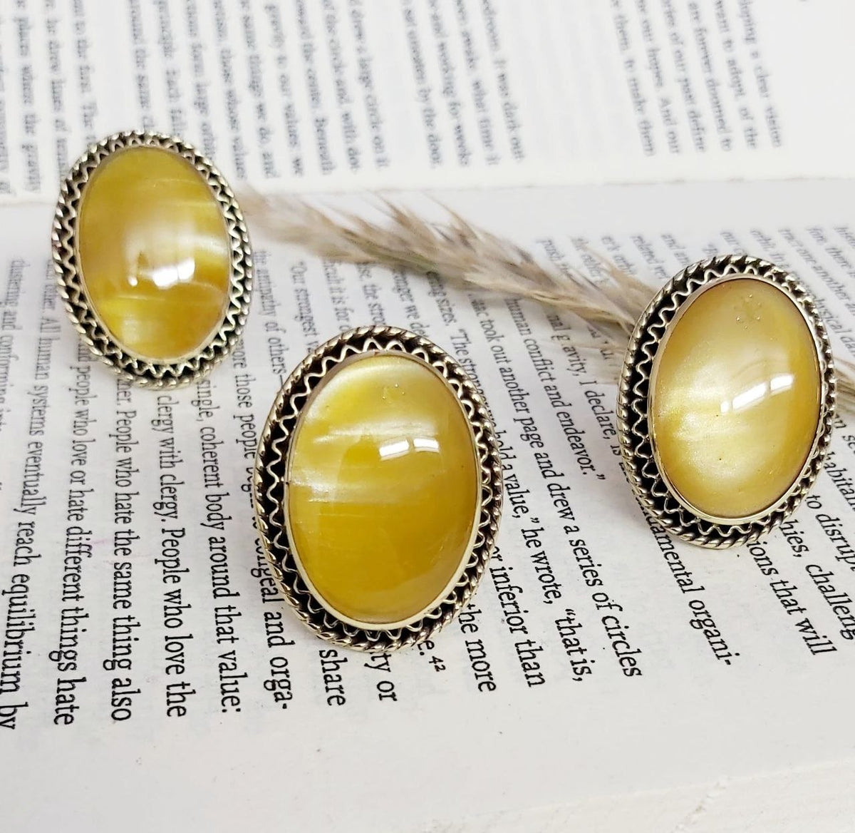 Oval Stone Copper Ring