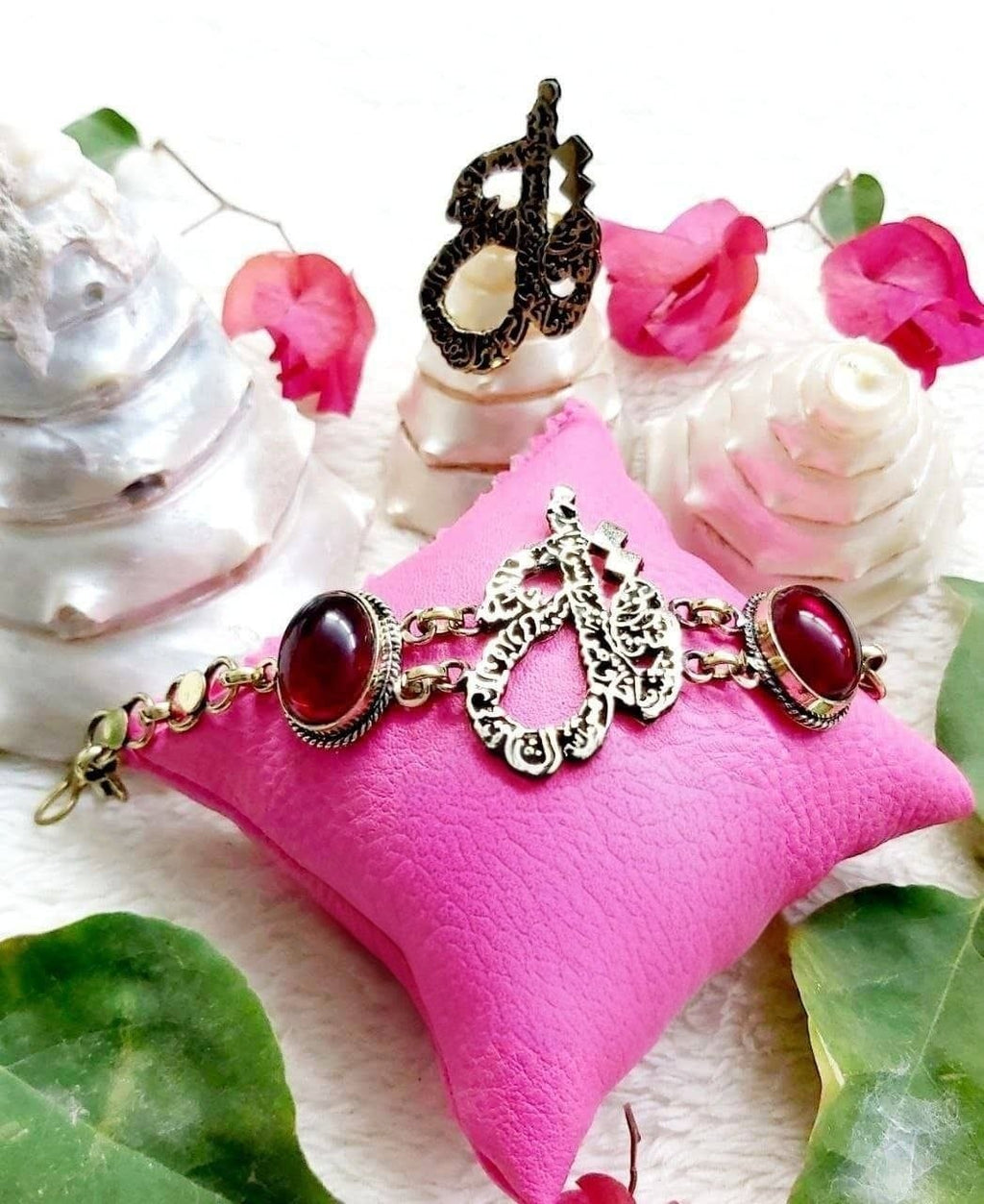Qul Arabic Calligraphy Pure Copper Bracelet & Ring Set