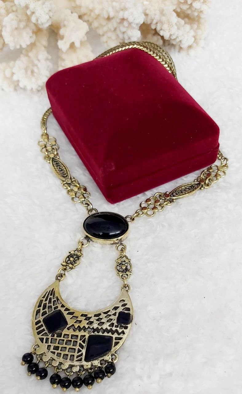 Bedouin Pure Copper Necklace with Stone