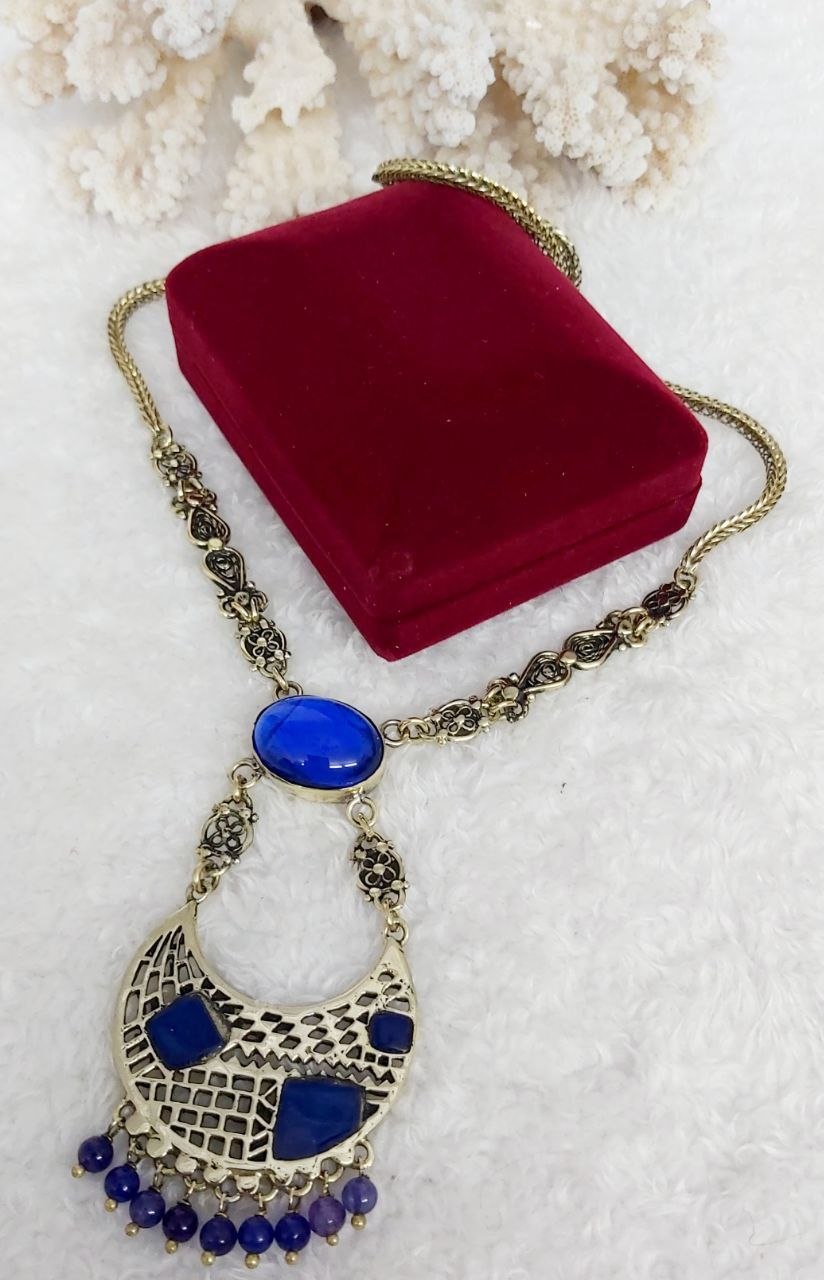 Bedouin Pure Copper Necklace with Stone