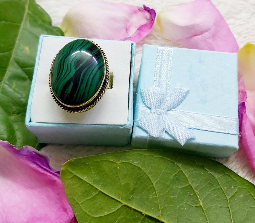 Rope-Twist Bezel Pure Copper Stone Ring