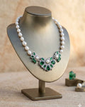Freshwater pearl platinum plated necklace (60cm)